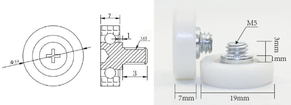 dr-19 DRAWER ROLLER 