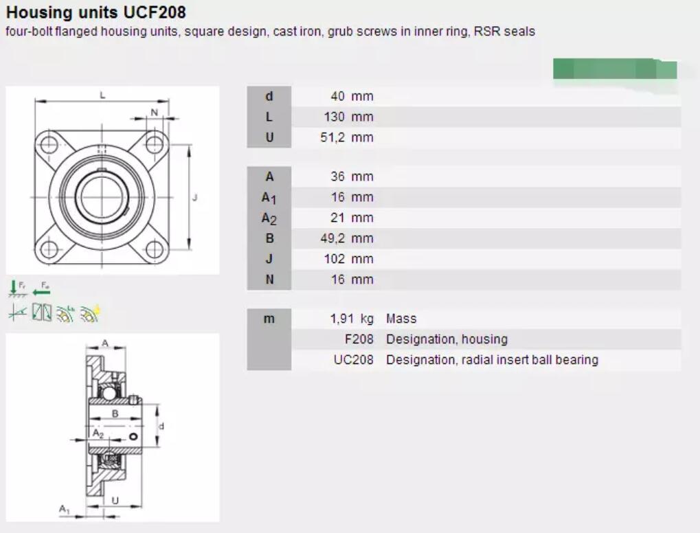 bearing block f208