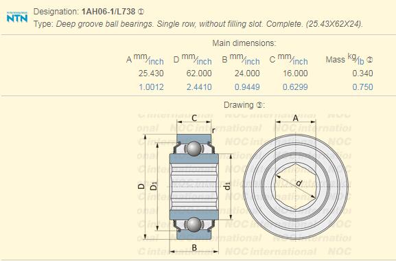 206KRR6 bearing drawing 