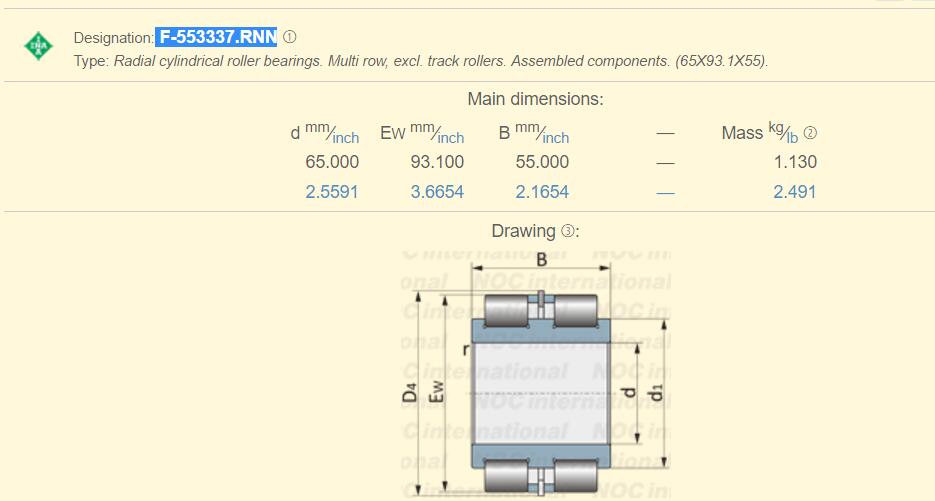 F-553337.RUN Bearings Dimension 